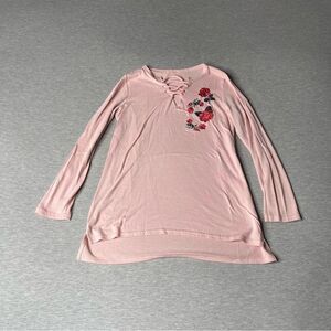 Aeropostale Girl’s Embroidered Floral Peasant Tunic Top